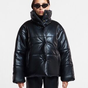 Nanushka leather puffer jacket